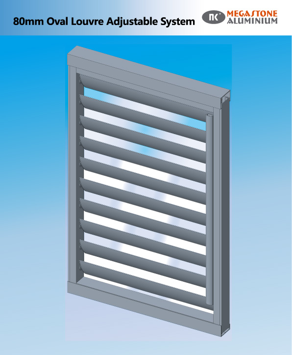 80mm Oval Louvre Adjustable System